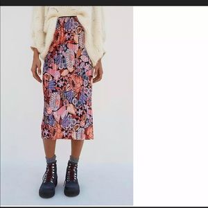 Anthropologie Maeve Pleated Tilda Velvet Skirt